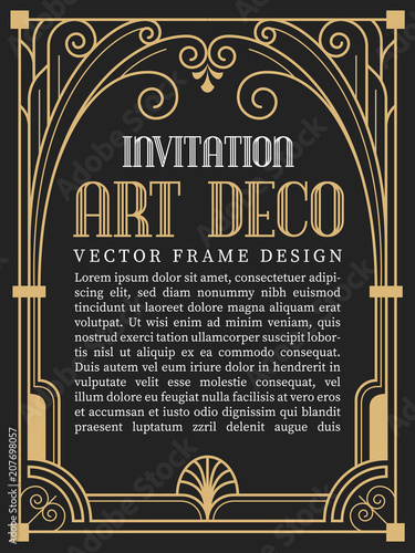 Luxury vintage frame art deco style. vector illustration