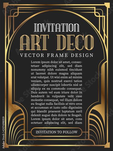 Luxury vintage frame art deco style. vector illustration
