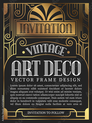 Luxury vintage frame art deco style. vector illustration