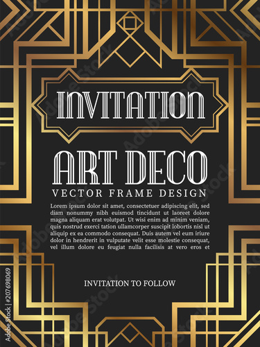 Luxury vintage frame art deco style. vector illustration