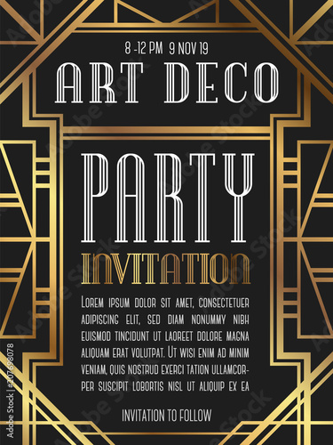 Luxury vintage frame art deco style. vector illustration