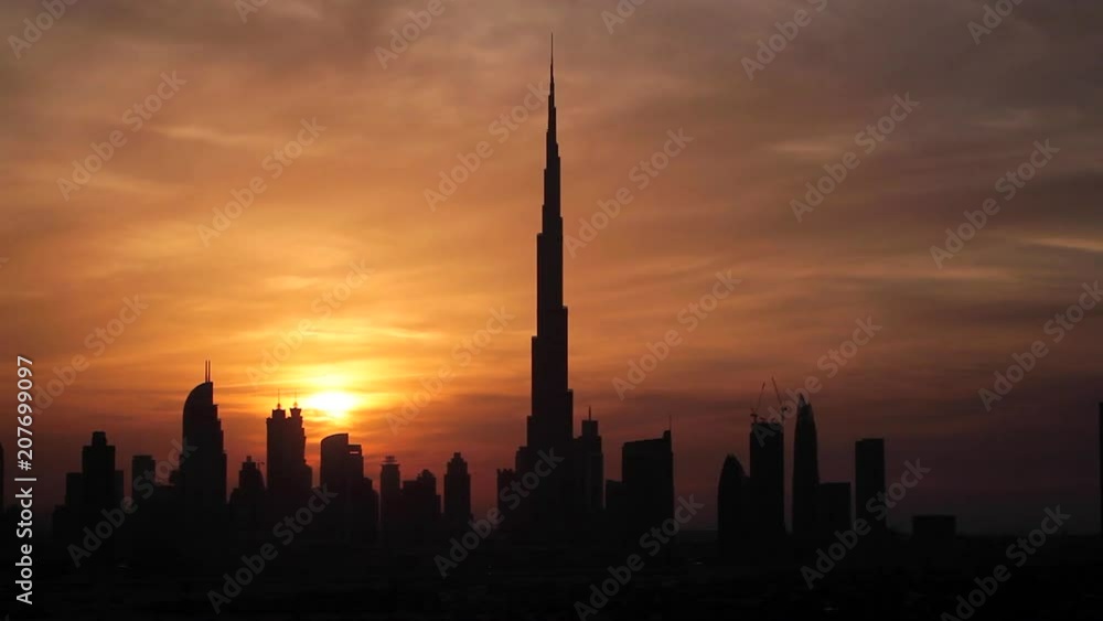 United Arab Emirates, Dubai, Sheikh Zayed Rd, traffic and new high rise buildings along Dubai's main road - time lapse - 4k United Arab Emirates, Dubai, Sheikh Zayed Rd, traffic and new high rise buildings along Dubai's main road - time lapse - 4k
