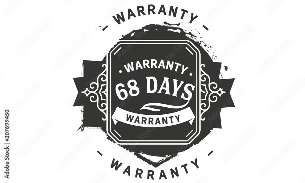 Fototapeta premium 68 days warranty icon vintage rubber stamp guarantee
