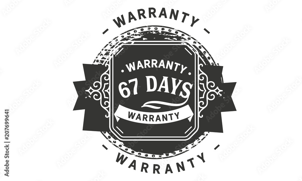Fototapeta premium 67 days warranty icon vintage rubber stamp guarantee