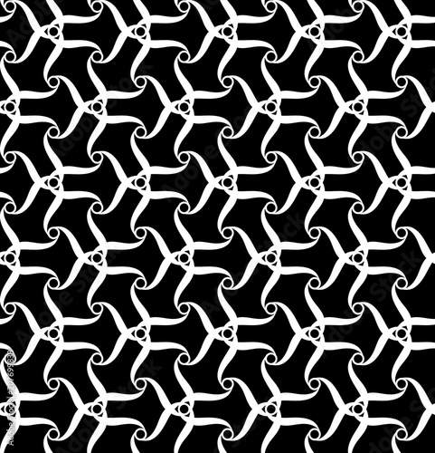 abstract celtic shapes. vector seamless pattern. black and white background