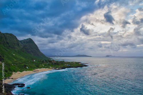 View of Makapuu Beach from Makapuu Head Lookout, on the north shore of Oahu, Hawaii © Jason Yoder