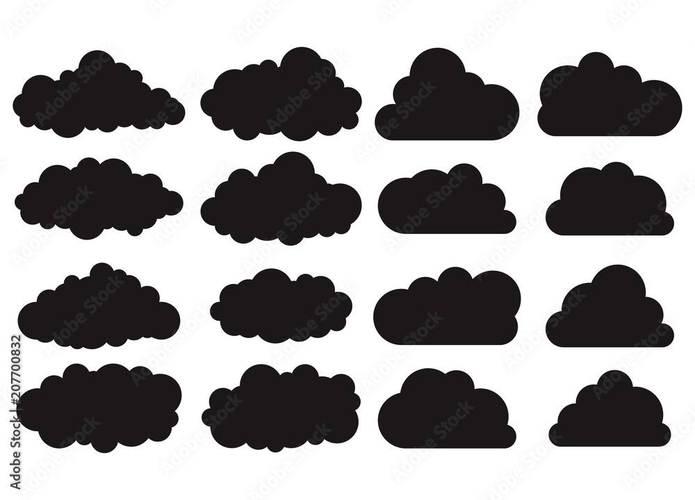 Clouds silhouettes set Clouds silhouettes set