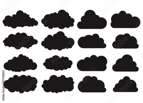 Clouds silhouettes set