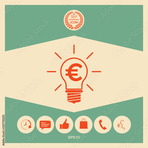 Light bulb with euro symbol business concept
