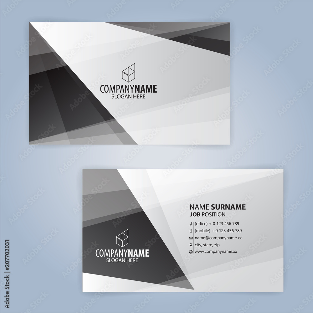 Fototapeta premium Black and White modern business card template, Illustration Vector 10