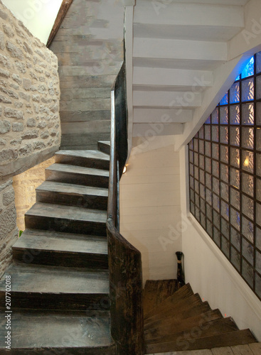 Stairway at restaurant in Brittany