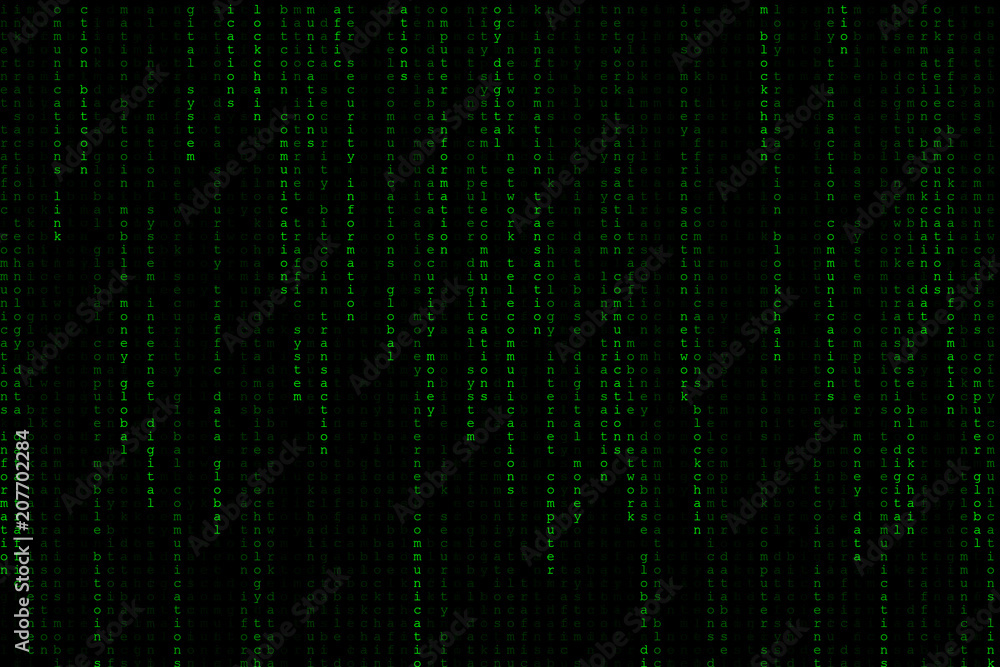 Light green digital text wording background matrix falling from top. Light green digital text wording background matrix falling from top.