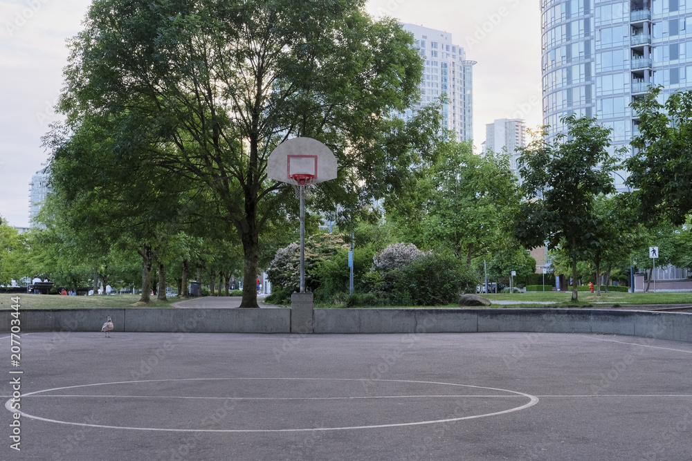 custom made wallpaper toronto digitalBasketball court in urban area. Dusk, dramatic view. Vancouver BC, Canada