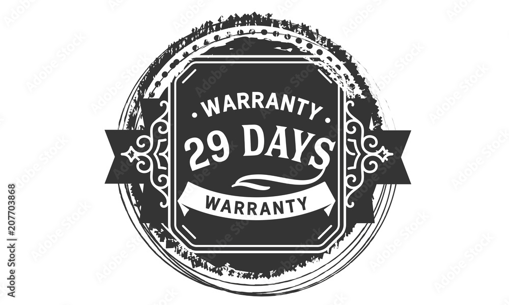 Fototapeta premium 29 days warranty icon vintage rubber stamp guarantee