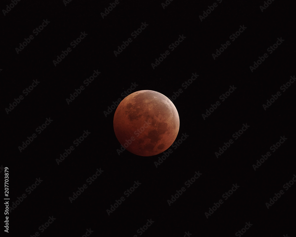 Photo of the eclipsed moon taken from Pasadena, California at 4:19 am on October 8, 2014. Photo of the eclipsed moon taken from Pasadena, California at 4:19 am on October 8, 2014.