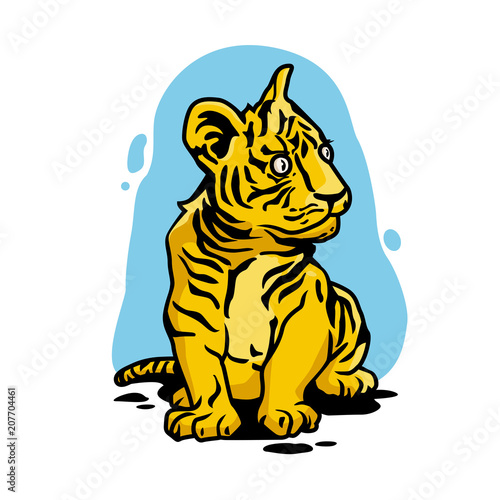 Fototapeta Naklejka Na Ścianę i Meble -  Cute young tiger.
