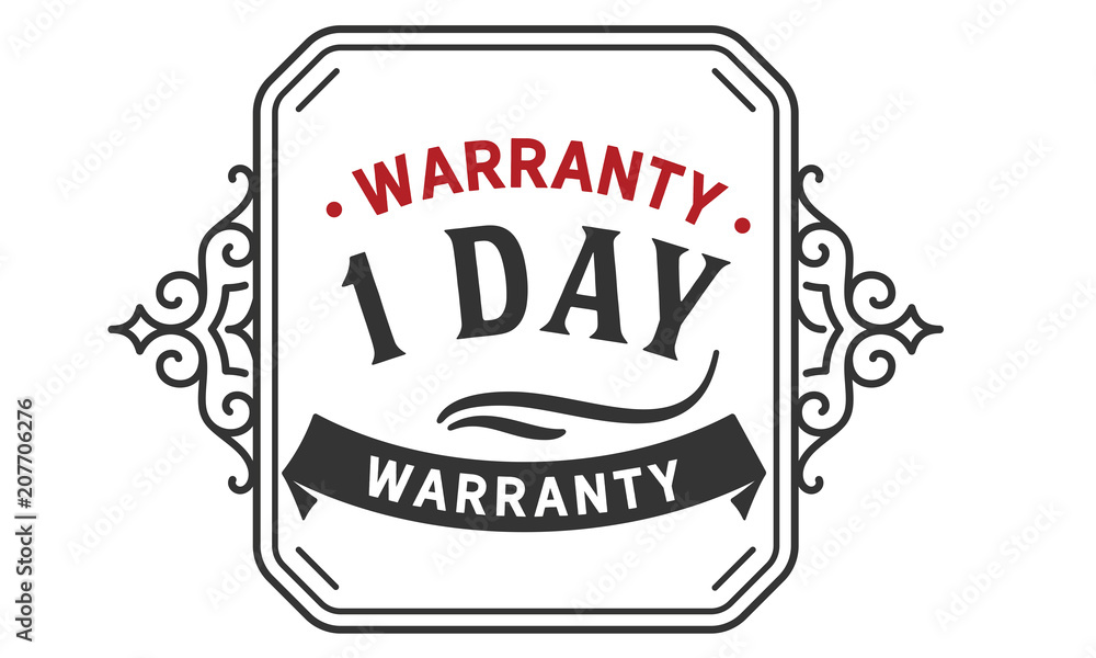 Obraz premium 1 day warranty icon vintage rubber stamp guarantee