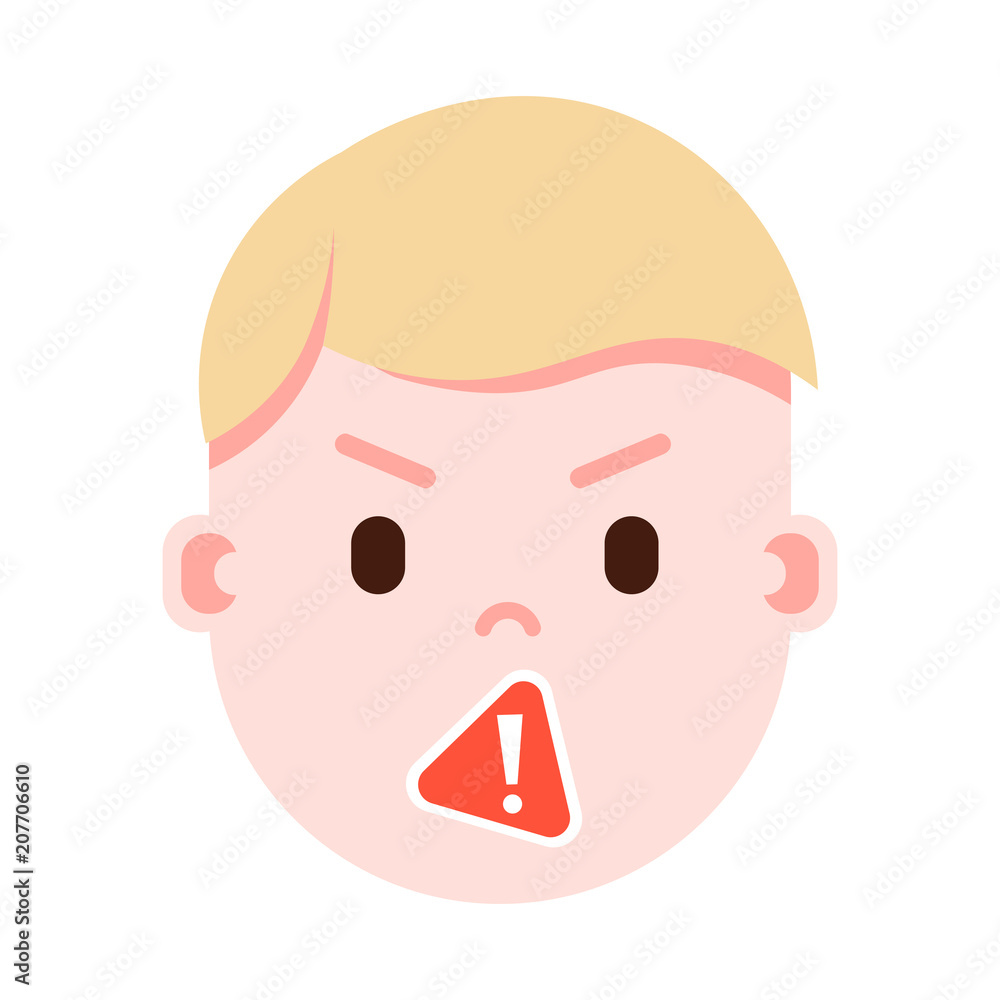 boy head emoji with facial emotions, avatar character, man censorship face with different male emotions concept. flat design. vector illustration boy head emoji with facial emotions, avatar character, man censorship face with different male emotions concept. flat design. vector illustration
