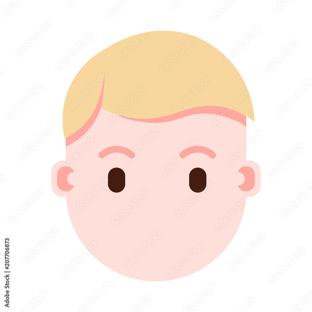 boy head with facial emotions, avatar character, man surprised face with different male emotions concept. flat design. vector illustration boy head with facial emotions, avatar character, man surprised face with different male emotions concept. flat design. vector illustration
