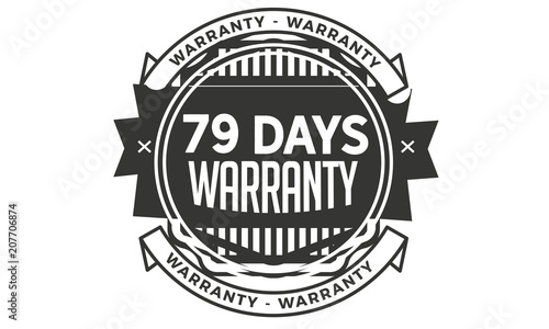 79 days warranty icon vintage rubber stamp guarantee