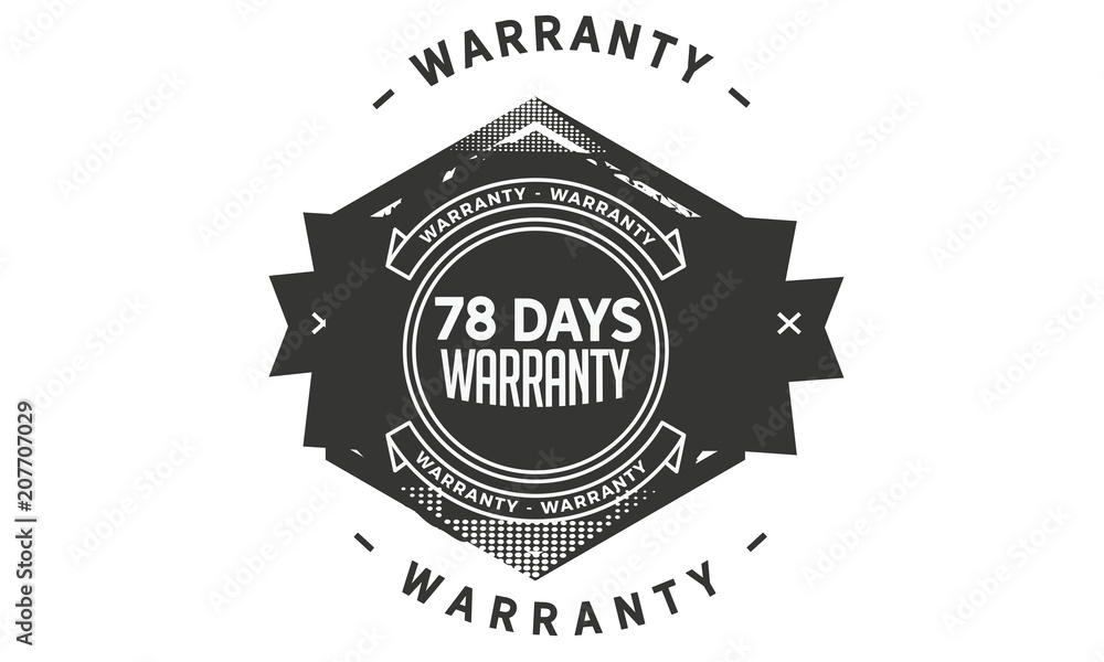 78 days warranty icon vintage rubber stamp guarantee