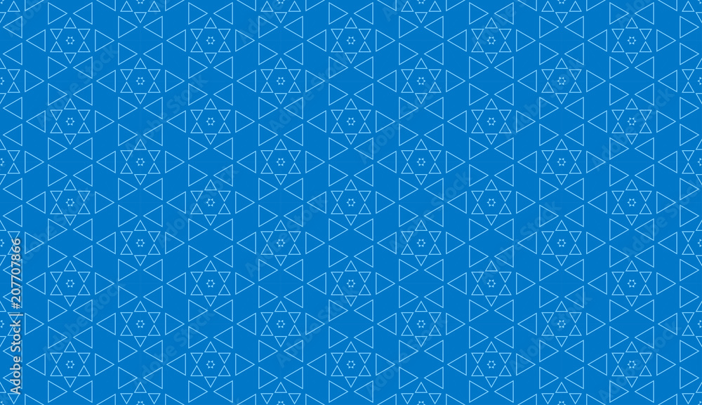 Backgrounds pattern seamless geometric blue hexagon Arabic style abstract and line vector design.