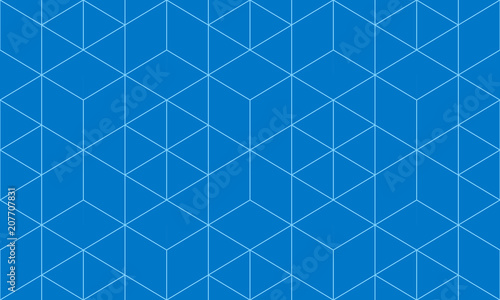 Fotografie Backgrounds pattern seamless geometric blue hexagon abstract and line vector design