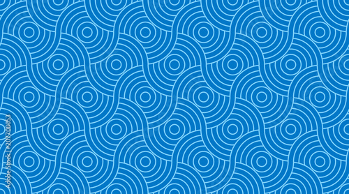 Backgrounds pattern seamless geometric blue circle abstract and line vector design.