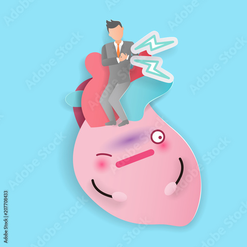 business man with heart pain