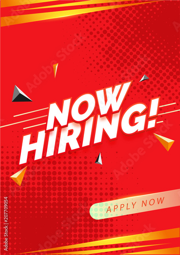 We are Hiring Poster or Banner Design. Job Vacancy Advertisement Concept.