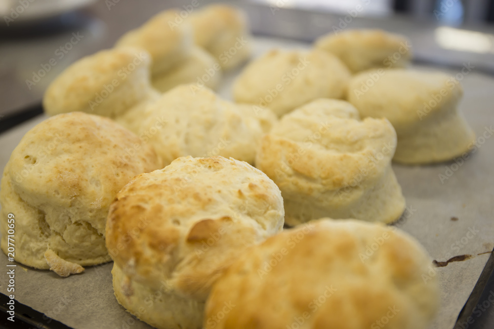 Home Baked Scones on the tray Home Baked Scones on the tray