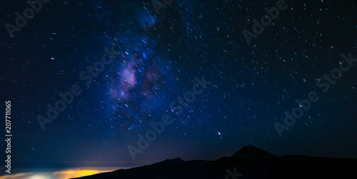 night, starry sky in the Teide volcano national park in Tenerife, visible milk path © Mike Mareen