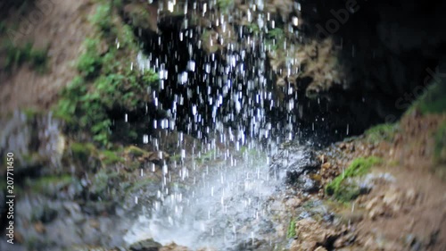 Waterfall green forest river stream landscape photo