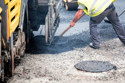 new macadam on the road