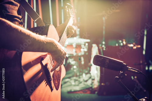 Fotografia, Obraz The Studio microphone records an acoustic guitar close-up