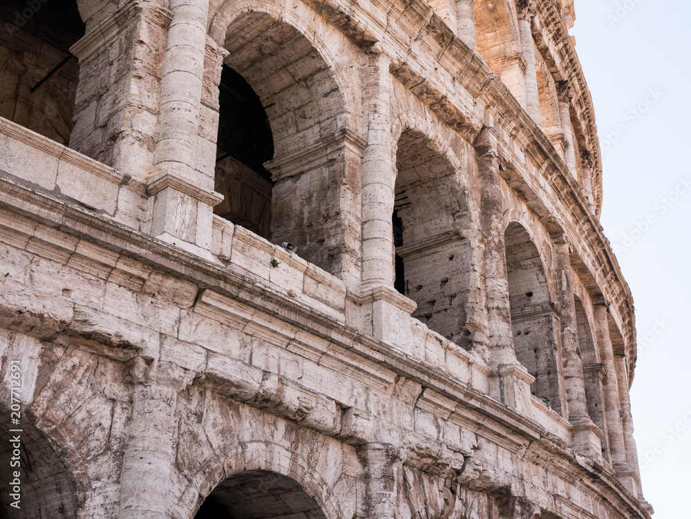 details on the windows of the colosseum, Rome Italy