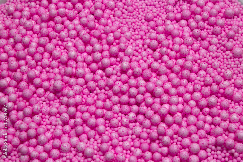 Fototapeta premium Small and Large Pink Polysterene balls background