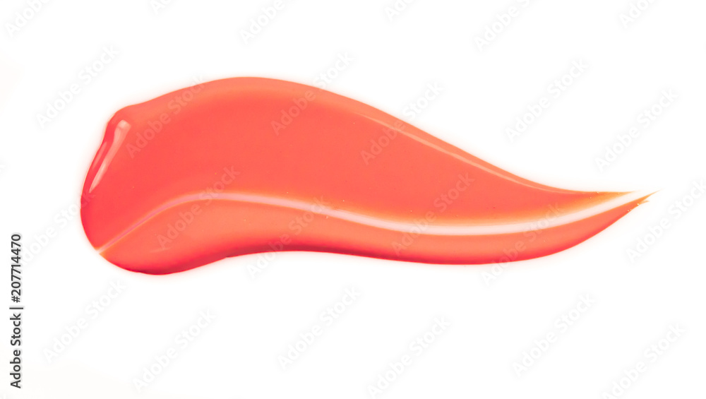 Liquid lipstick smudge isolated on white background Liquid lipstick smudge isolated on white background