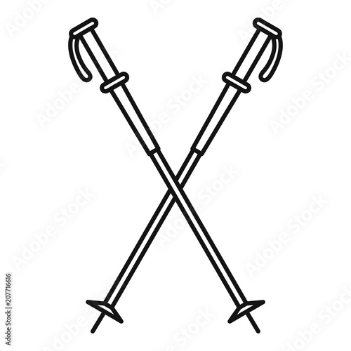 Nord walking sticks icon. Outline illustration of nord walking sticks vector icon for web design isolated on white background