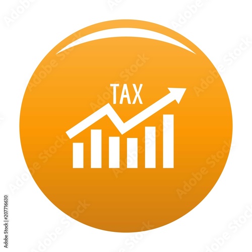High tax icon. Simple illustration of high tax vector icon for any design orange
