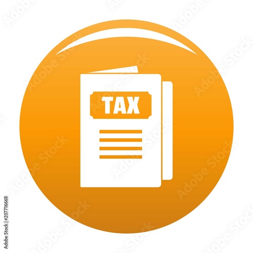 Tax icon. Simple illustration of tax vector icon for any design orange