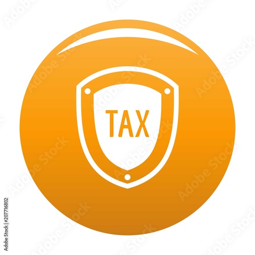 Tax protection icon. Simple illustration of tax protection vector icon for any design orange