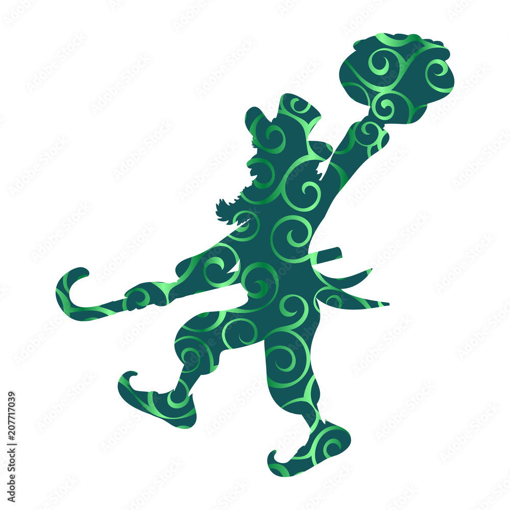 Obraz premium Leprechaun saint Patrick tradition holiday pattern silhouette