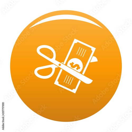 Money for tax icon. Simple illustration of money for tax vector icon for any design orange