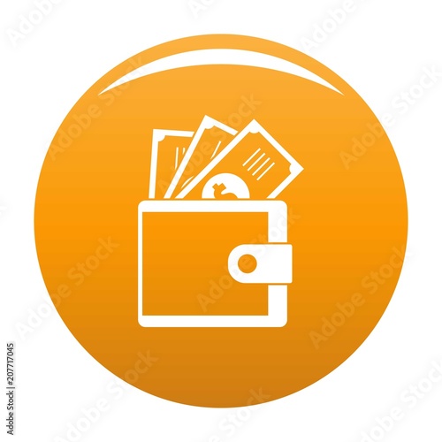 Wallet icon. Simple illustration of wallet vector icon for any design orange