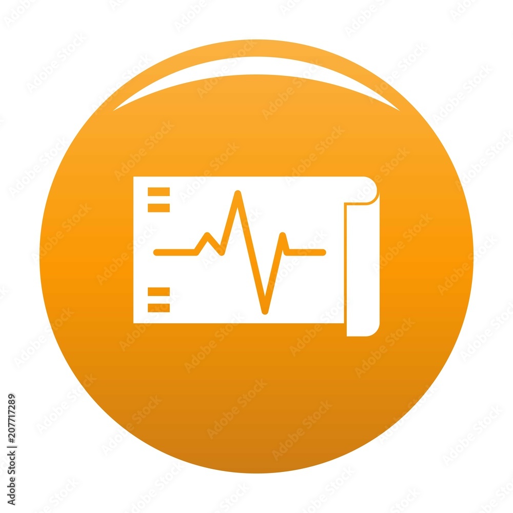 Electrocardiogram icon. Simple illustration of electrocardiogram vector icon for any design orange Electrocardiogram icon. Simple illustration of electrocardiogram vector icon for any design orange
