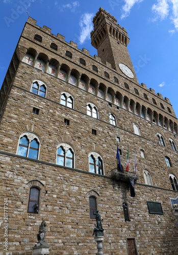 Florence Italy The main facade of the old palazzo in the main sq