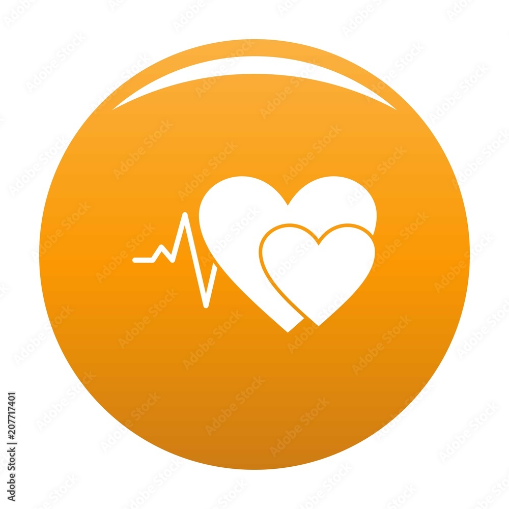 Cardiology icon. Simple illustration of cardiology vector icon for any design orange Cardiology icon. Simple illustration of cardiology vector icon for any design orange