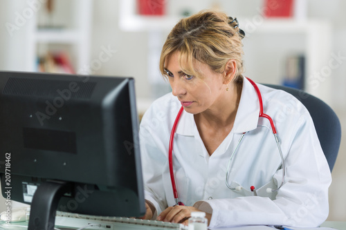 doctor using a computer
