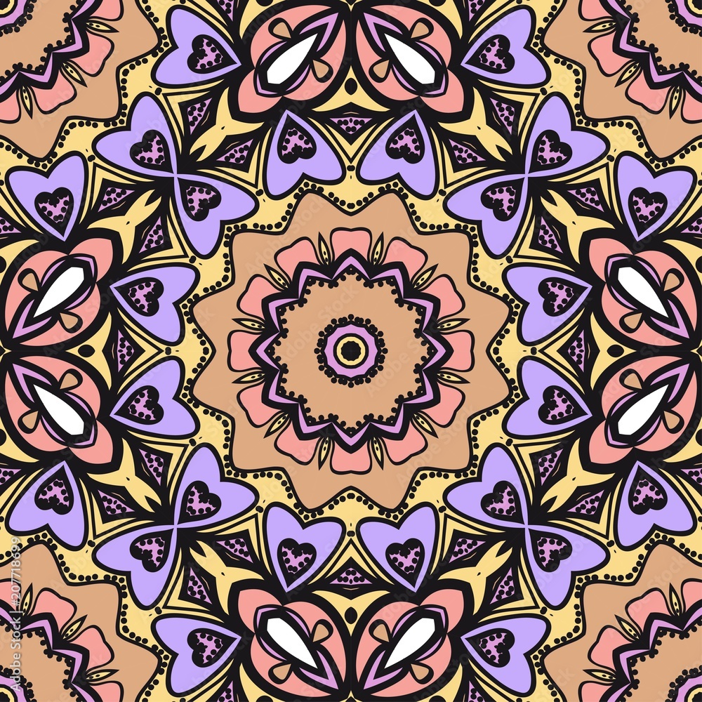 Beautiful fantasy flower ornament. seamless art-deco pattern. vector illustration. for design, wallpaper, invitation. Beautiful fantasy flower ornament. seamless art-deco pattern. vector illustration. for design, wallpaper, invitation.